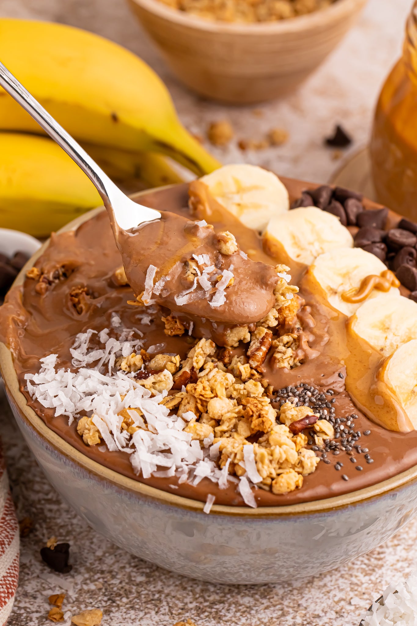 x SALE! Chocolate PB Banana Smoothie Bowl - Exclusive Recipe